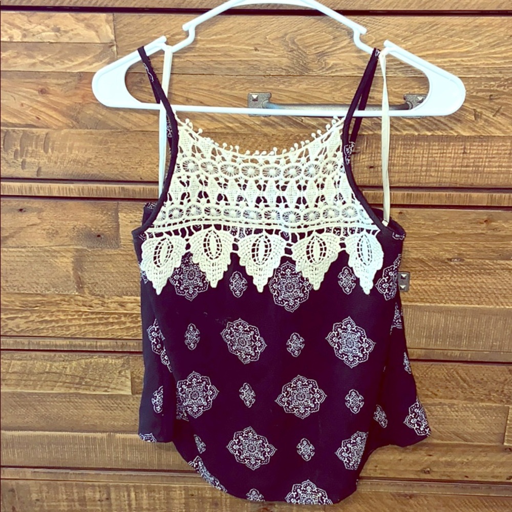 Black Tank Too with Lace Detail